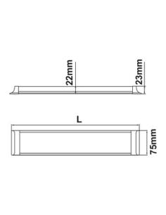 REGLETA LED SUPERFICIE PERFIL BAJO 40cm 12W DIA