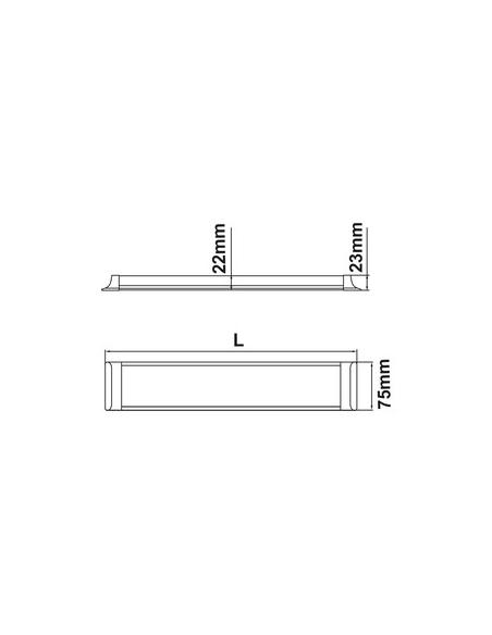 REGLETA LED SUPERFICIE PERFIL BAJO 60cm 18W DIA
