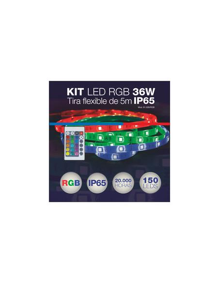CONTRÔLEUR KIT DE BANDES LED RGB IP65 ET AC 36W 5M