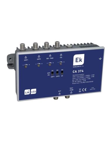 CENTRAL AMPLIFICADORA FM/BIII/2xUHF 120dBµV CA374