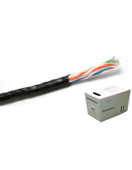 CAJA UTP Cat.6 CCA EXTERIOR 305m RIGIDO NEGRO