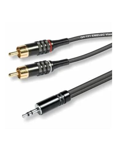 CONEXION JACK 3,5 ESTEREO MACHO-2 x RCA MACHO 1m
