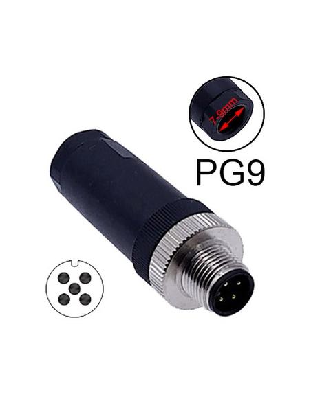 CONNECTEUR MÂLE D’AVIATION M12 PG9 IP67