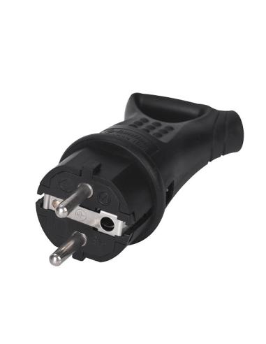CLAVIJA SCHUKO C/TIRADOR IMPERMEABLE NEGRA