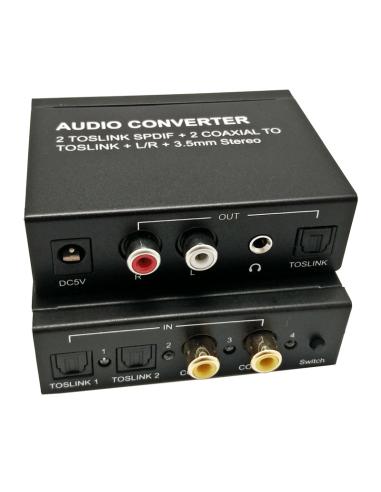 2 CONVERSORES COAXIAIS TOSLINK+2. Para TOSLINK+RCA+m.JACK