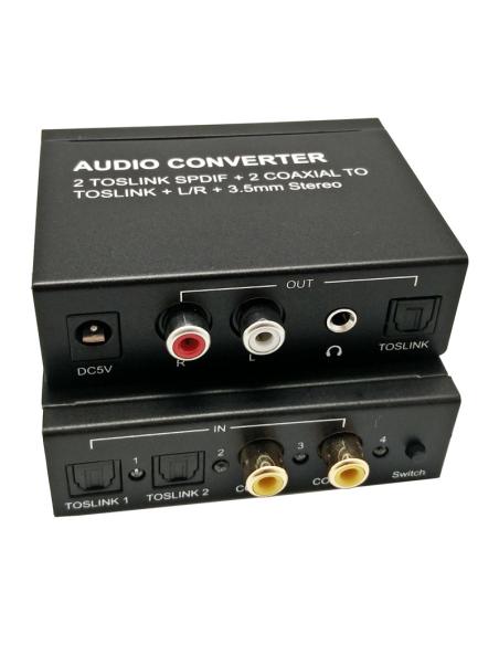 2 CONVERSORES COAXIAIS TOSLINK+2. Para TOSLINK+RCA+m.JACK