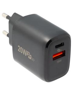 CARGADOR RED USB TIPO C + USB A 20W POWER DELIVERY