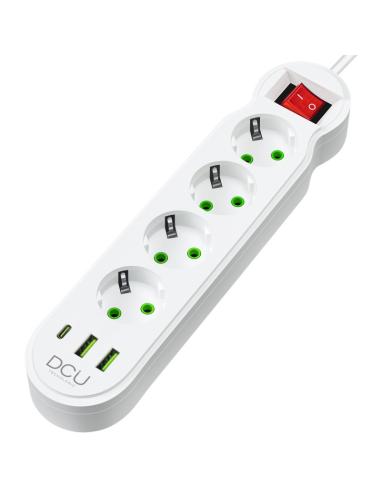 PRISES MULTIPLES BASE 4 + 4 PORTS USB (5V/ 2,1A) 10,5W