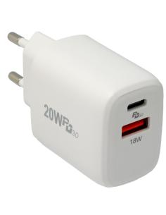 CARGADOR RED USB TIPO C + USB A 20W POWER DELIVERY