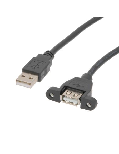 CONEXION USB 2.0 A MACHO - A HEMBRA PANEL 0,6m
