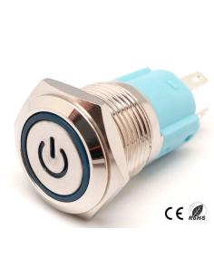 INTERRUPTOR ANTIVANDALICO OFF-ON DPST LED 16mm 24V