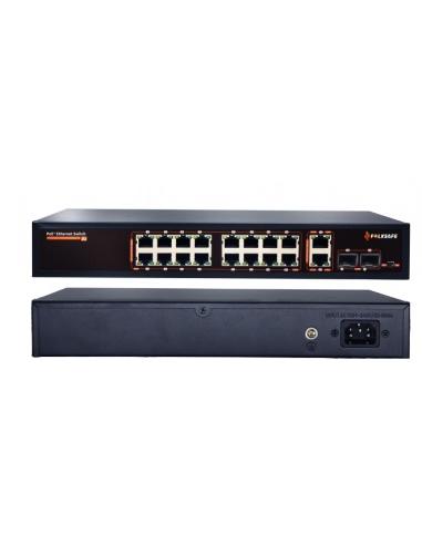 Commutateur PoE IEEE 802.3af/at 16 ports 10/100/1000 Mbps (PSE de fin de gamme) + 2 SFP