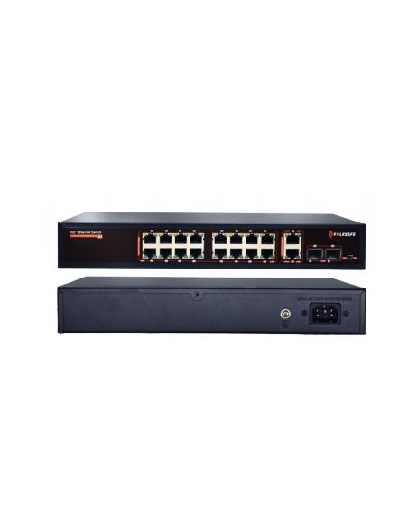 Commutateur PoE IEEE 802.3af/at 16 ports 10/100/1000 Mbps (PSE de fin de gamme) + 2 SFP