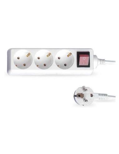 BASE MULTIPLE 3 TOMAS CON INTERRUPTOR Y CABLE 1,5m (3x1mm)