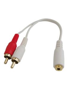 CONEXION JACK 3,5mm STEREO HEMBRA - 2 x RCA MACHO