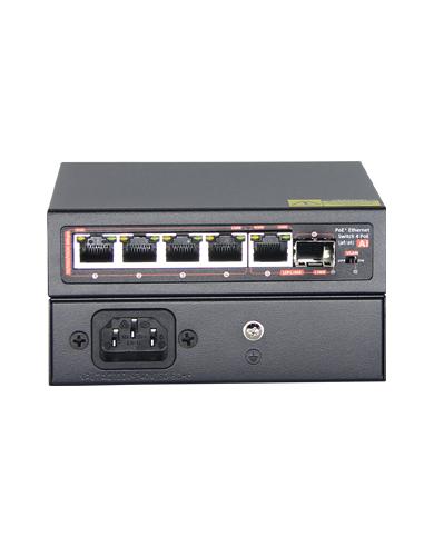 Commutateur PoE 4 ports 10/100/1000 Mbit/sS. IEEE 802.3af/802.3atPoE (PSE de fin de course)
