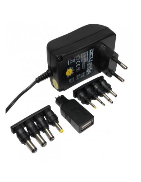 GESCHALTETES NETZTEIL 3-12V 12W 8 STECKER + USB