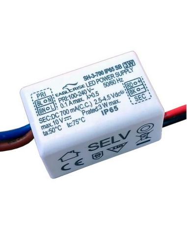 DRIVER LED IP65 90-264Vac 2,5-4,5Vdc 700mA 3W