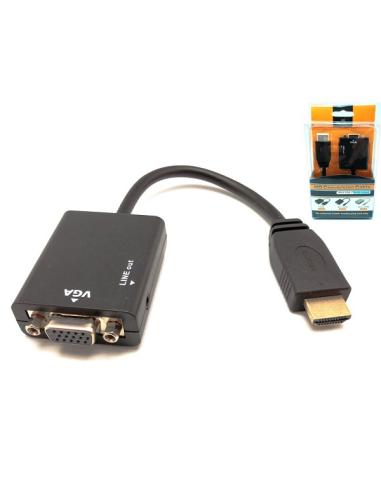 CONVERTIDOR HDMI A VGA + AUDIO 0,22m 720p/1080p