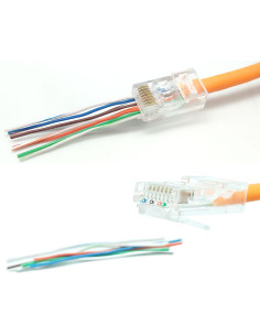 CONECTOR RJ45 Cat.6 CABLE PASANTE ref:4495