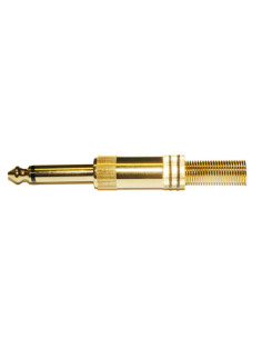 CONECTOR JACK MONO 6,35mm MACHO DOURADO PRETO