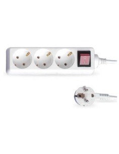 BASE MULTIPLE 3 PRESES AMB INTERRUPTOR I CABLE 1,5m (3x1,5mm)