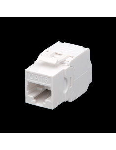 RJ45 UTP Keystone Cat.6 Blanco sin herramientas, 180 grados