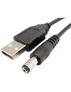 CONEXION USB A MACHO - JACK Alim. 5,5 x 2,1mm 1m