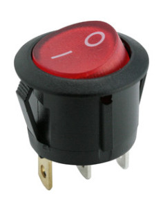 INTERRUPTOR DE LUZ LIGA-DESLIGADO 12V 6A Ø20mm BASC VERMELHO