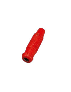 BANANA FEMELLA AEREA 4mm LATON NIQUELADO ROJO
