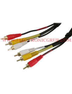 CONEXION 3 RCA MACHO - 3 RCA MACHO A/V  1,5m