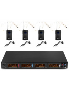 4 MICROFONOS INALAMBRICOS DE CABEZA 50ch UHF PD504B