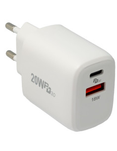CARGADOR RED USB TIPO C + USB A 20W POWER DELIVERY