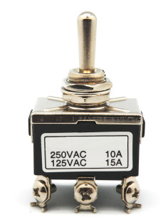 6P ON-OFF-ON 230VAC 10A BOTÃO DE ALAVANCA