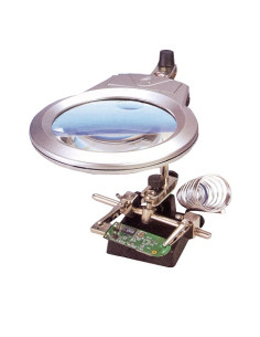 ROBÔ MÃOS-LIVRES COM LUPA 2X, LED E SOP. FERRO DE SOLDAGEM